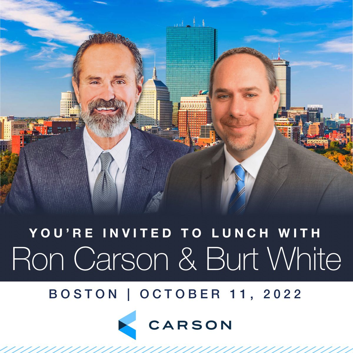 Join Ron Carson and Burt White for Lunch in Boston