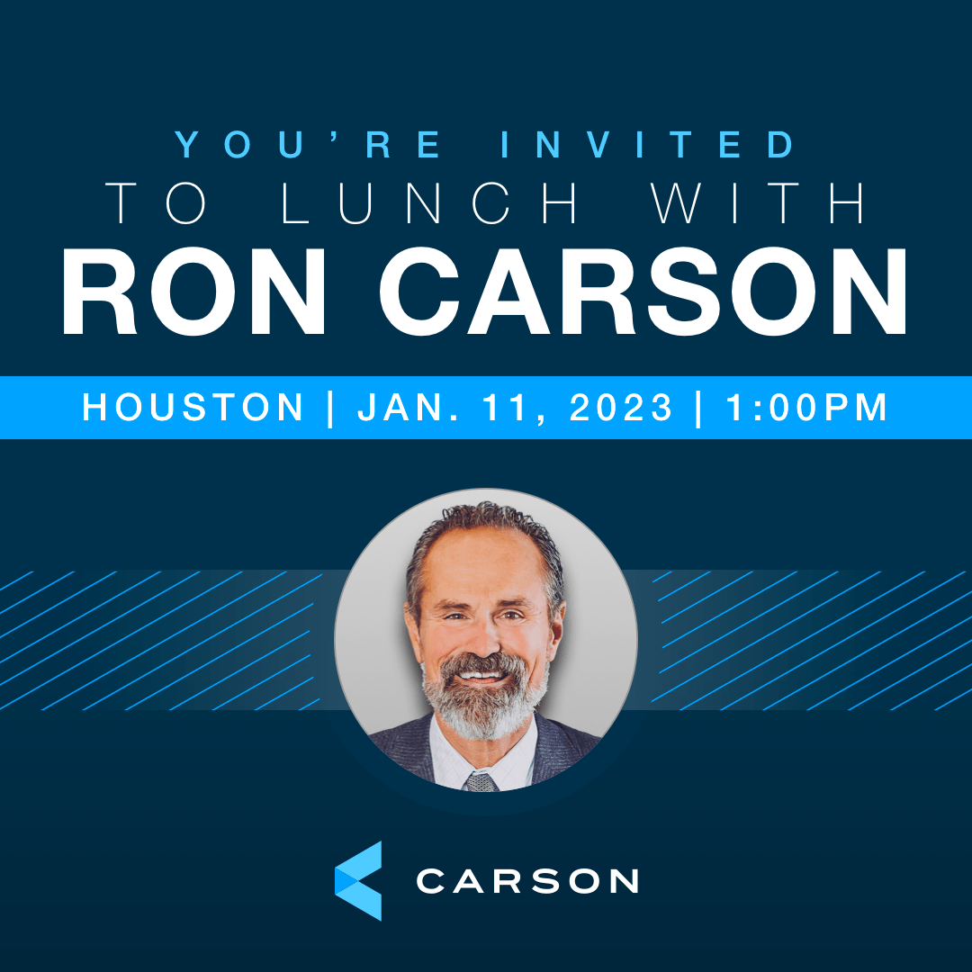 Join Us for Lunch with Ron Carson in Houston