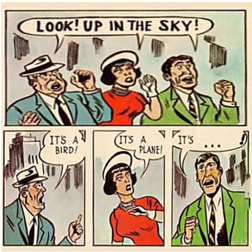 Comic Strip: Look! Up in the Sky! It's a bird! It's a plane! It's ...!